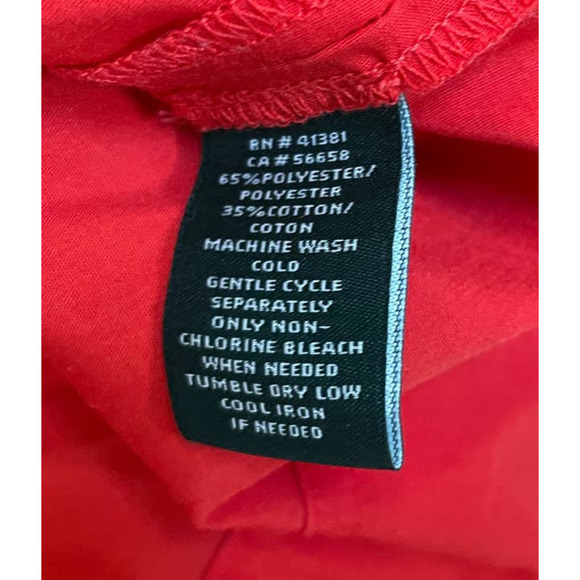 Lauren Ralph Lauren Red Top Laser Cut Bell Sleeves Large - Picture 6 of 8